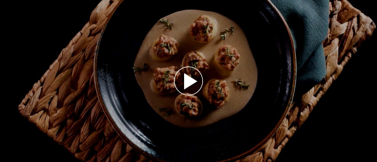 Embedded thumbnail for Calamarata rellena de longaniza y champiñón