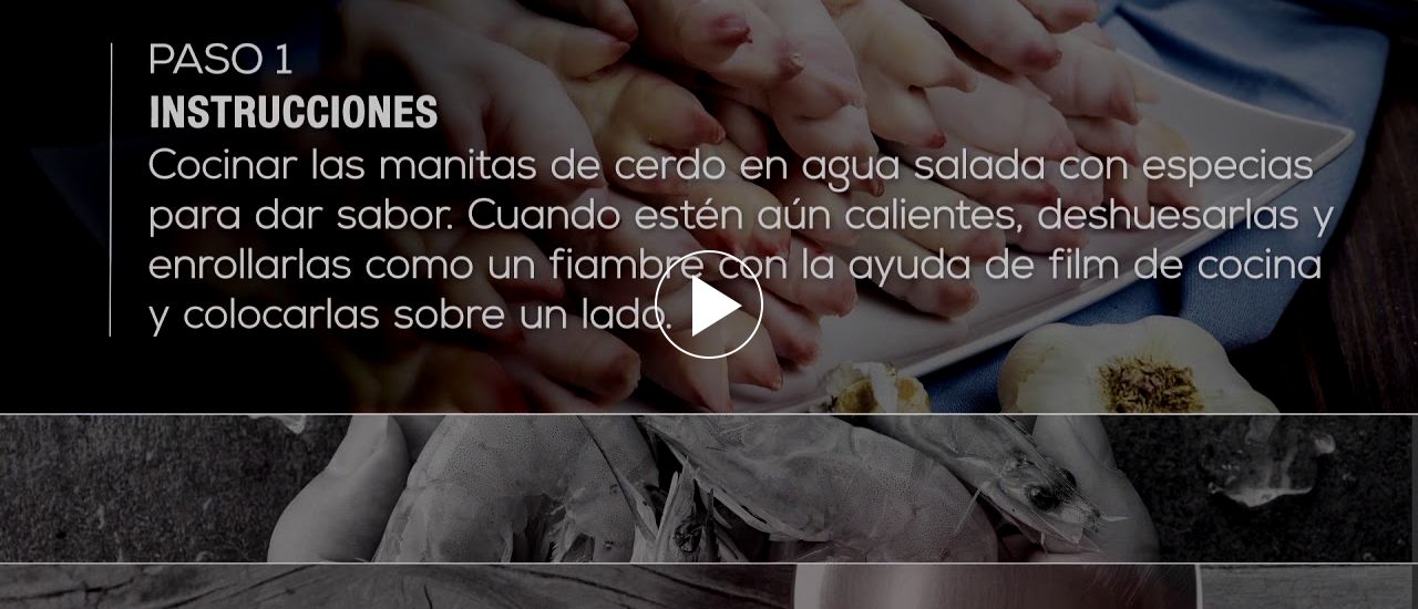 Embedded thumbnail for Manitas de cerdo fileteadas con tartar de gambas